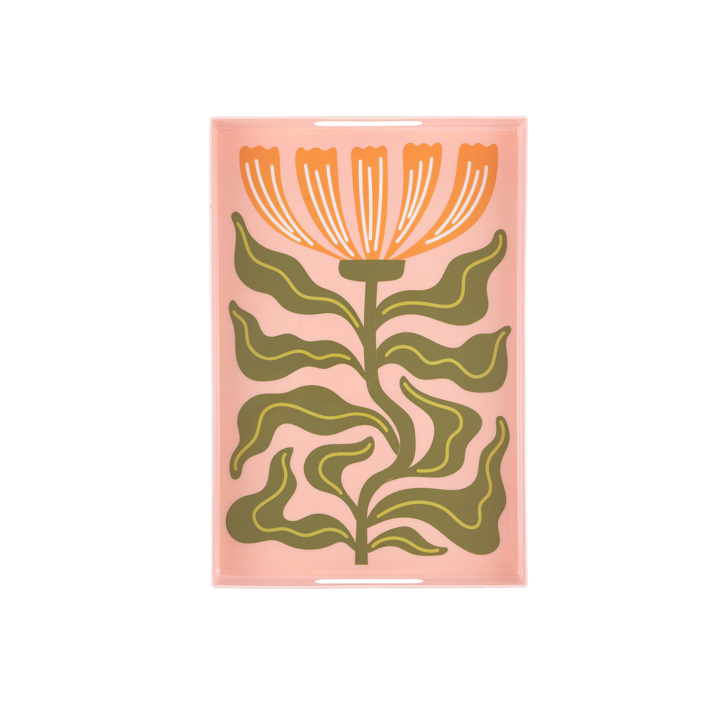 Florigrafia Vassoio Rosa M - Metallo,27x39x4.5 cm