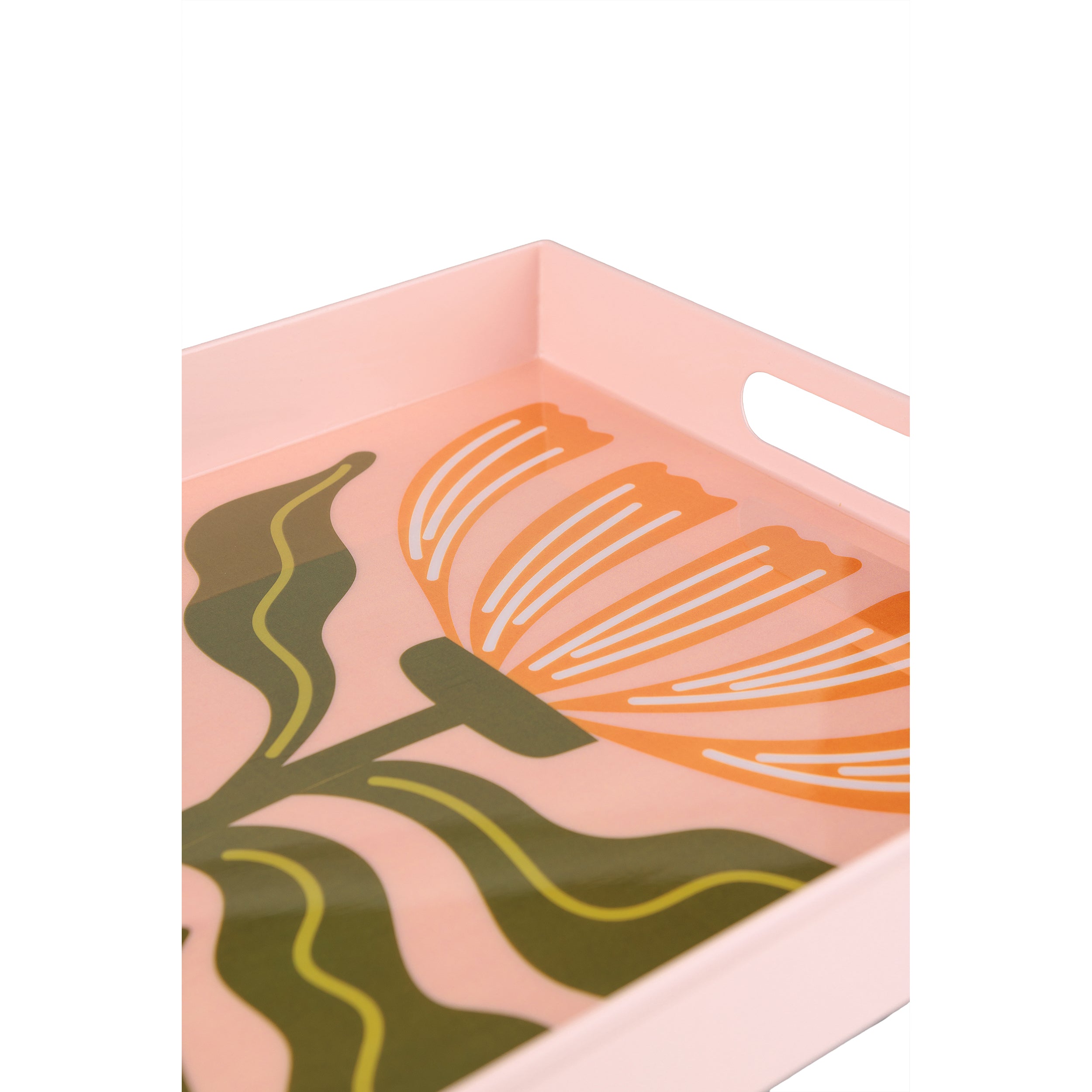 Florigrafia Vassoio Rosa M - Metallo,27x39x4.5 cm