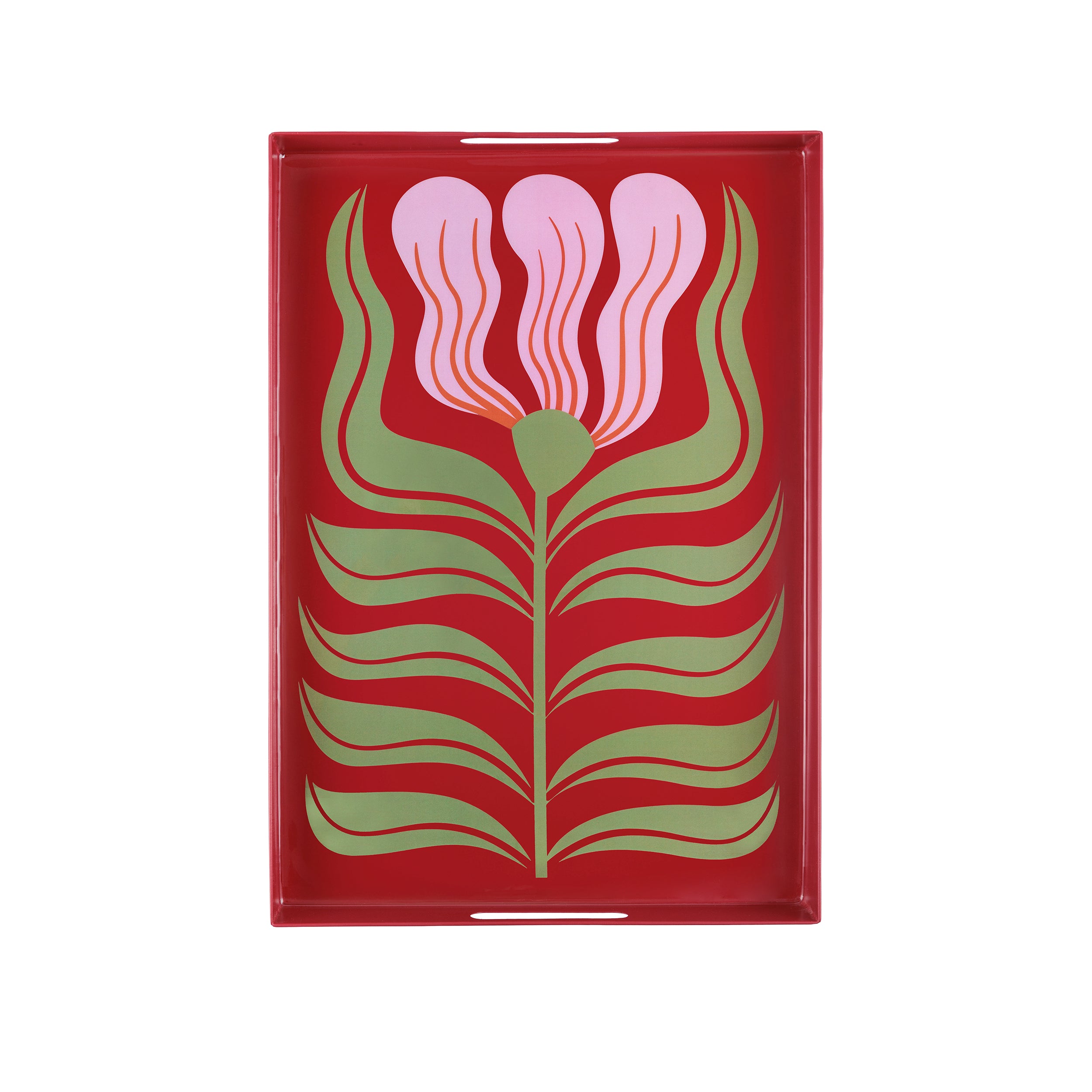 Florigrafia Vassoio Rosso L - Metallo,3x46x5 cm