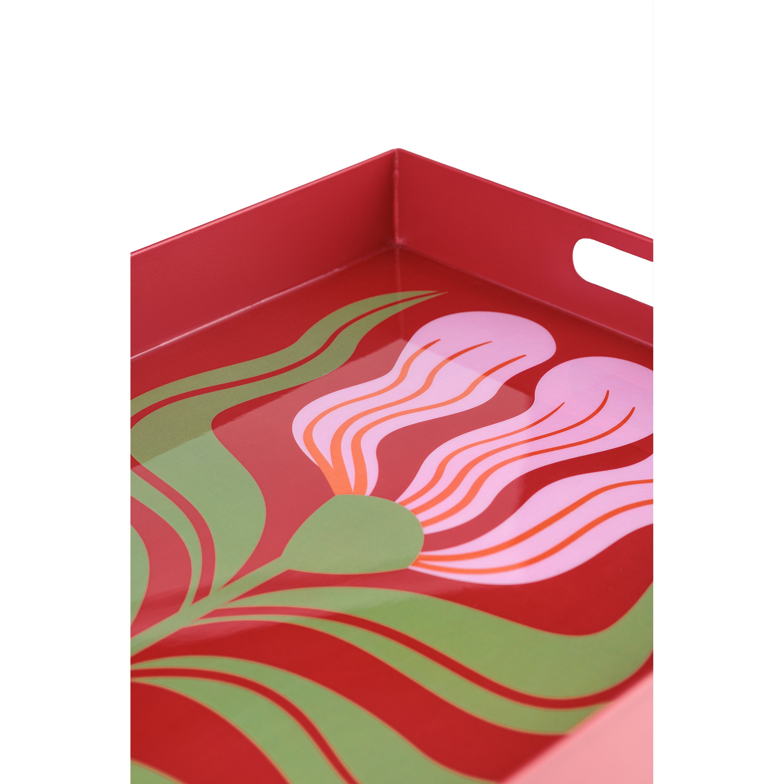 Florigrafia Vassoio Rosso L - Metallo,3x46x5 cm