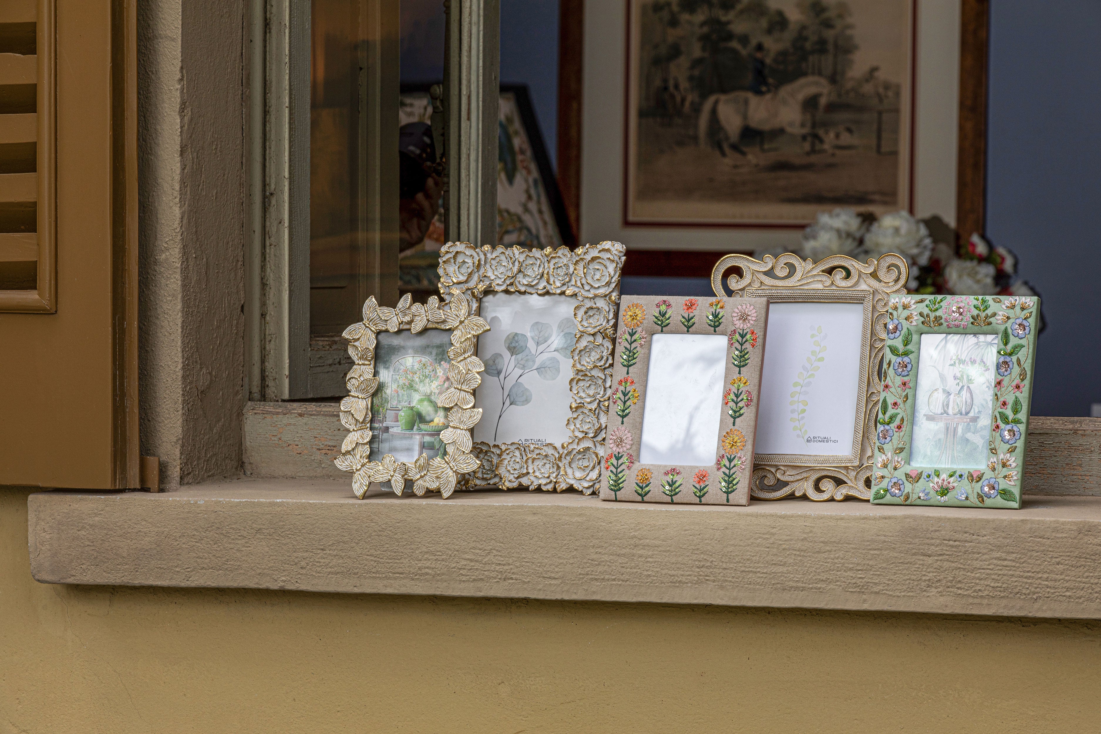 Set da 2 - Amoricamo Portafoto Beige 10X15 - Tessuto,10x15x2 cm