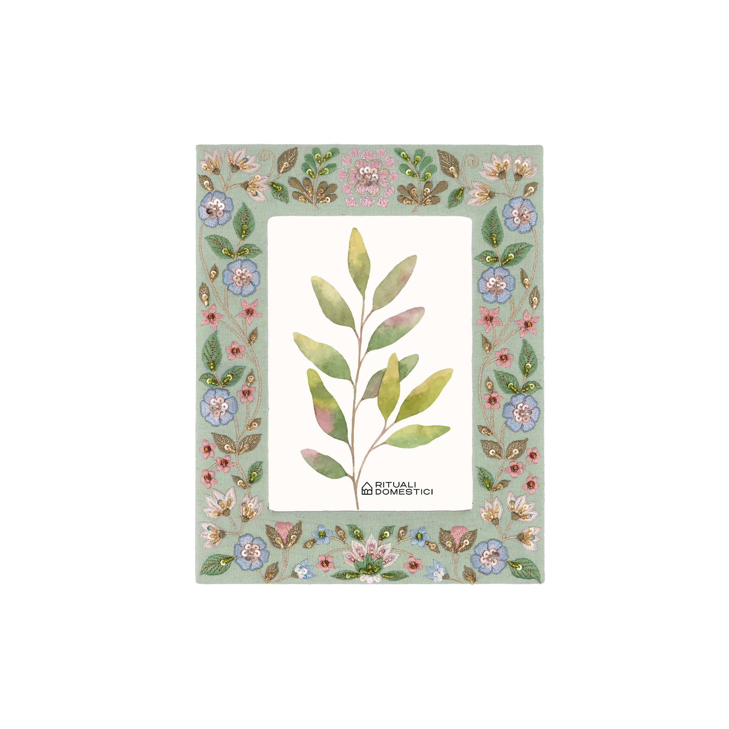 Set da 2 - Amoricamo Portafoto Verde 13X18 - Tessuto,13x18x2 cm