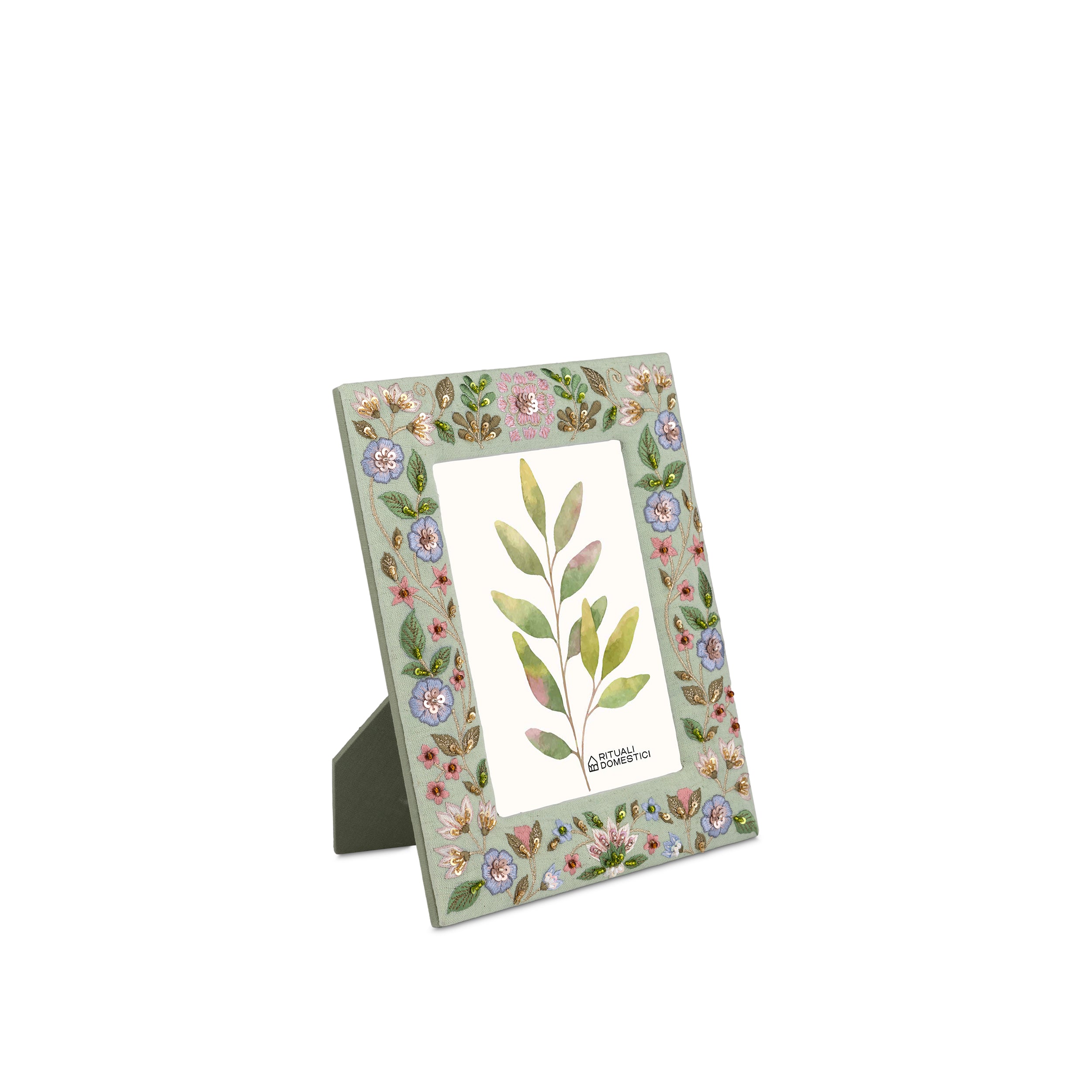 Set da 2 - Amoricamo Portafoto Verde 13X18 - Tessuto,13x18x2 cm