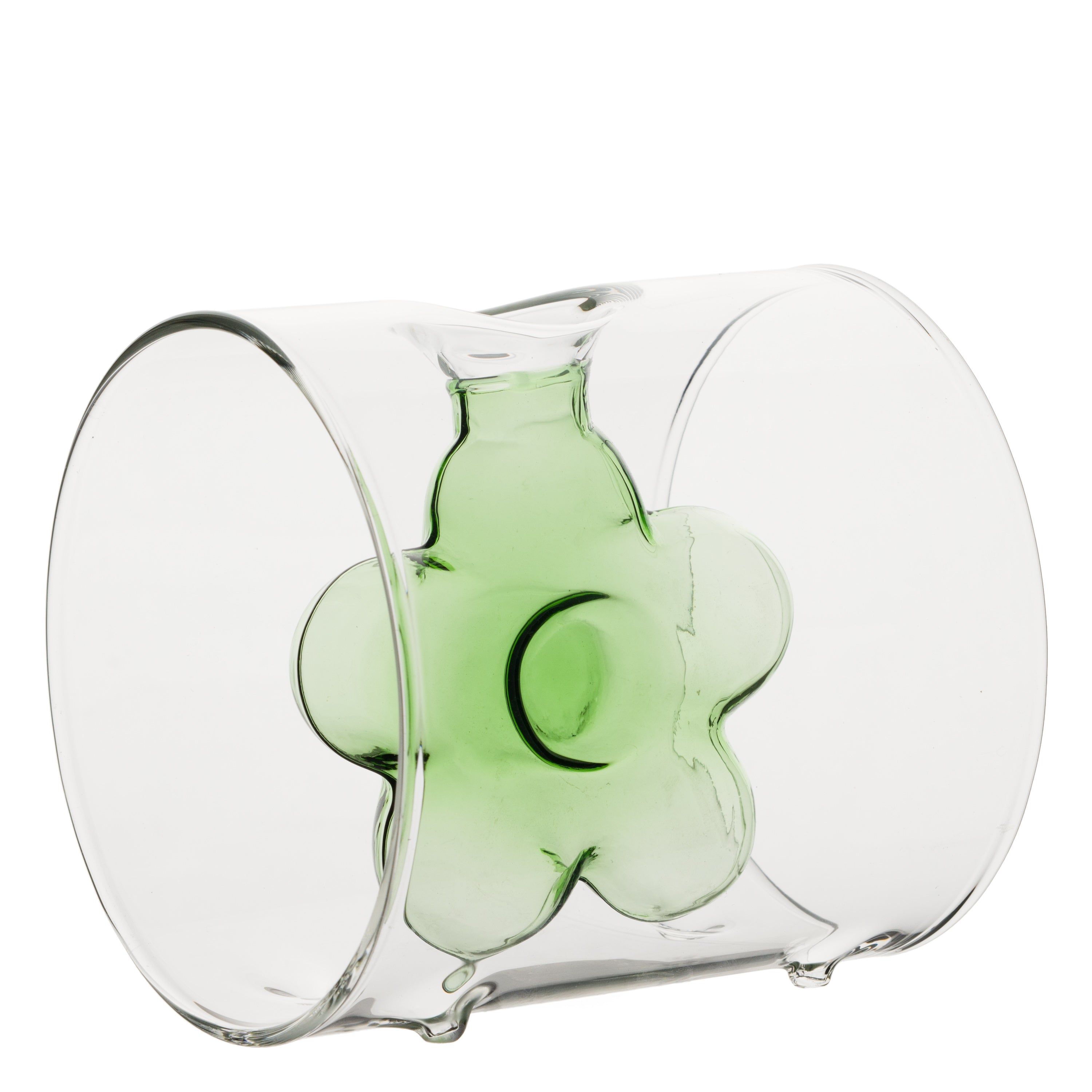 Set da 3 - Infiore Cilindro Verde - Borosilicato,10X10X10.5 cm