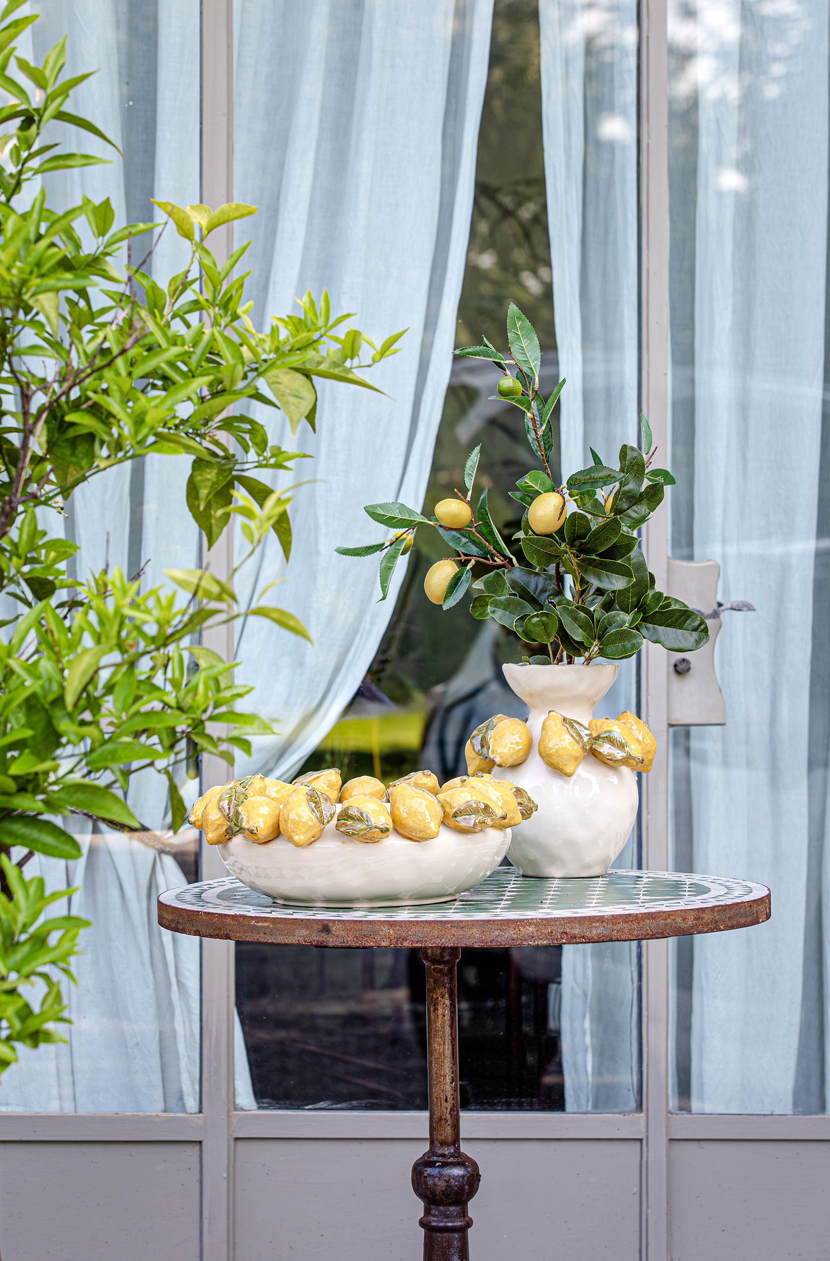 Vedetta Limoni Centrotavola - Porcellana,Ø40x16 cm