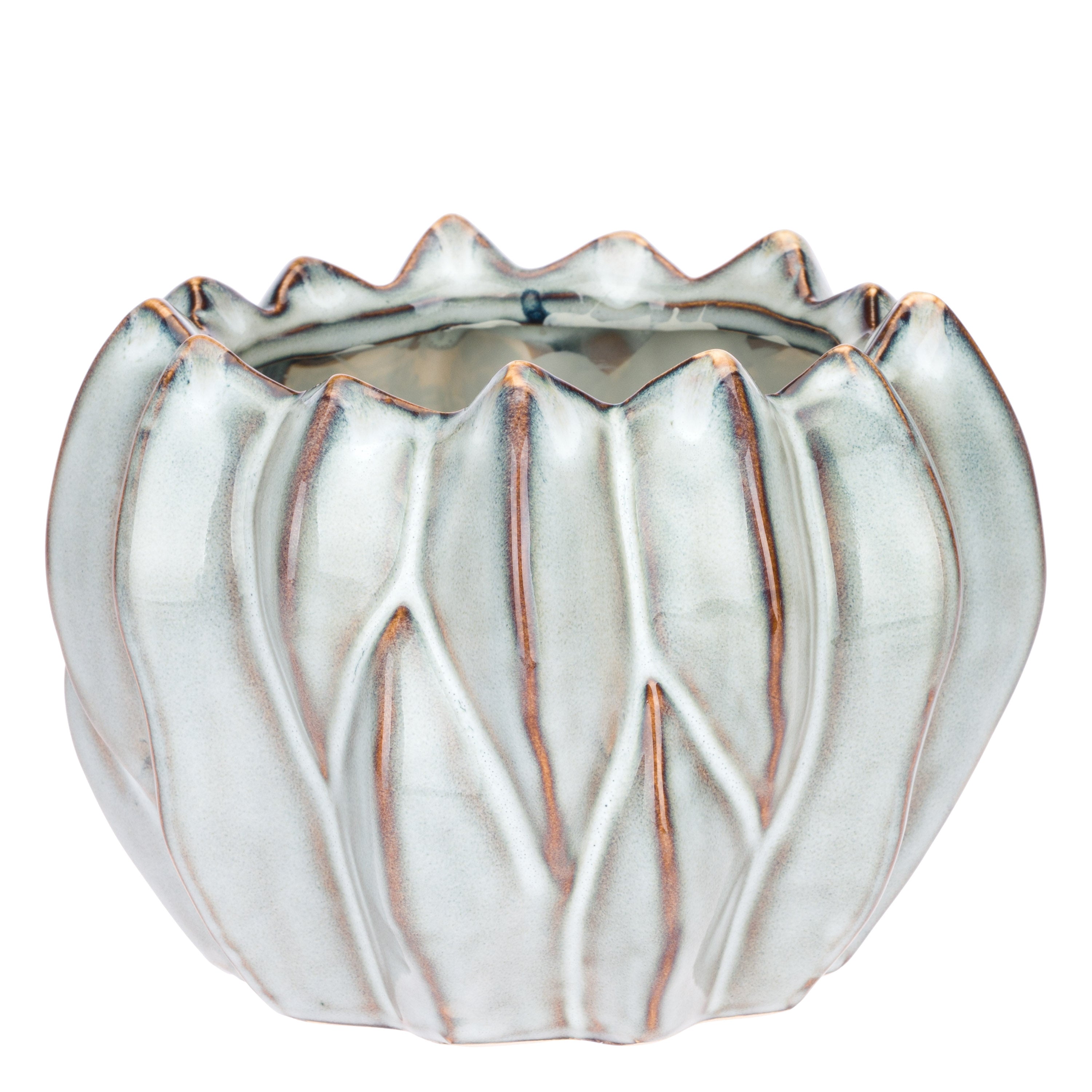 Set da 2 - Brassica Cachepot S Azzurro - Stoneware,Ø17x12,5 cm