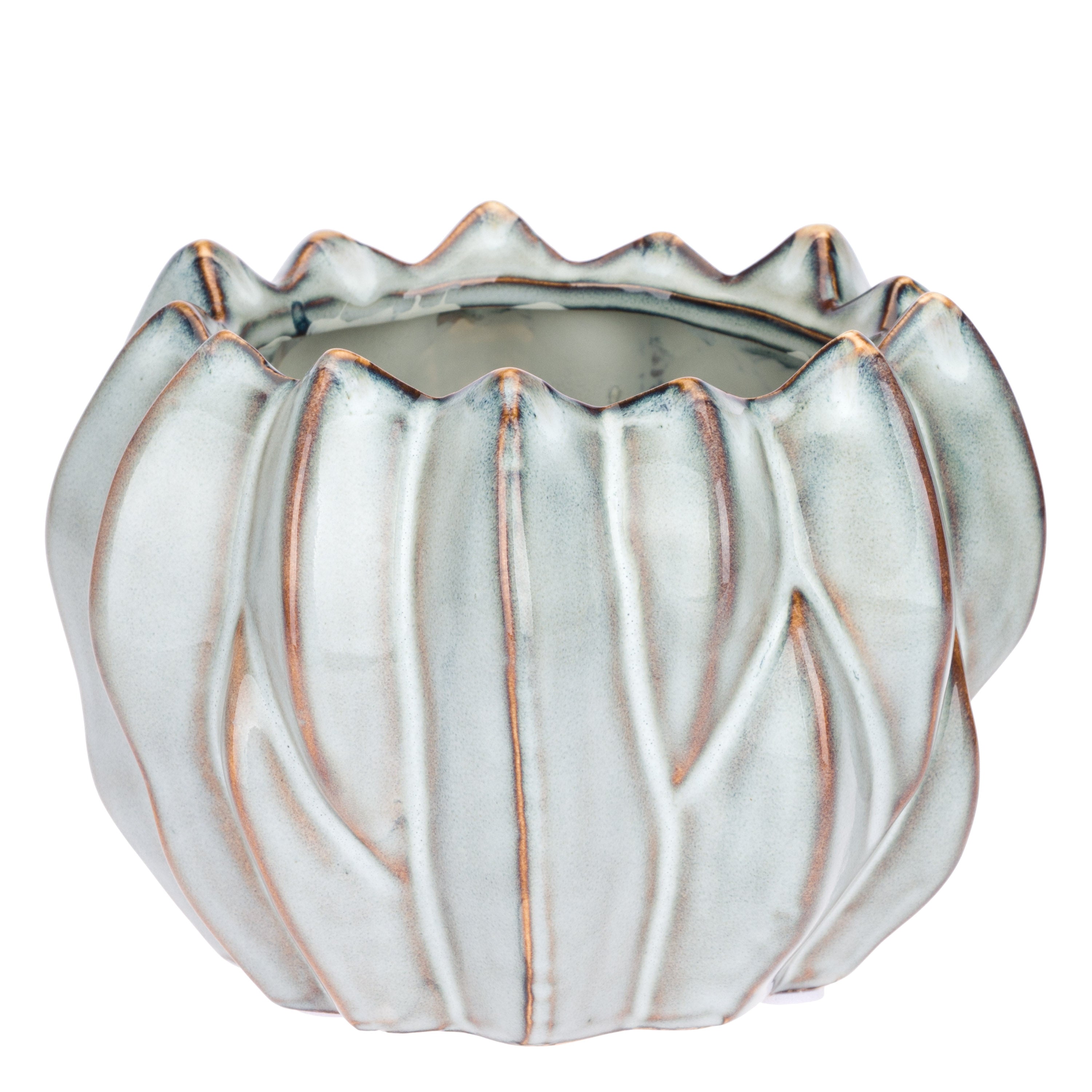 Set da 2 - Brassica Cachepot S Azzurro - Stoneware,Ø17x12,5 cm