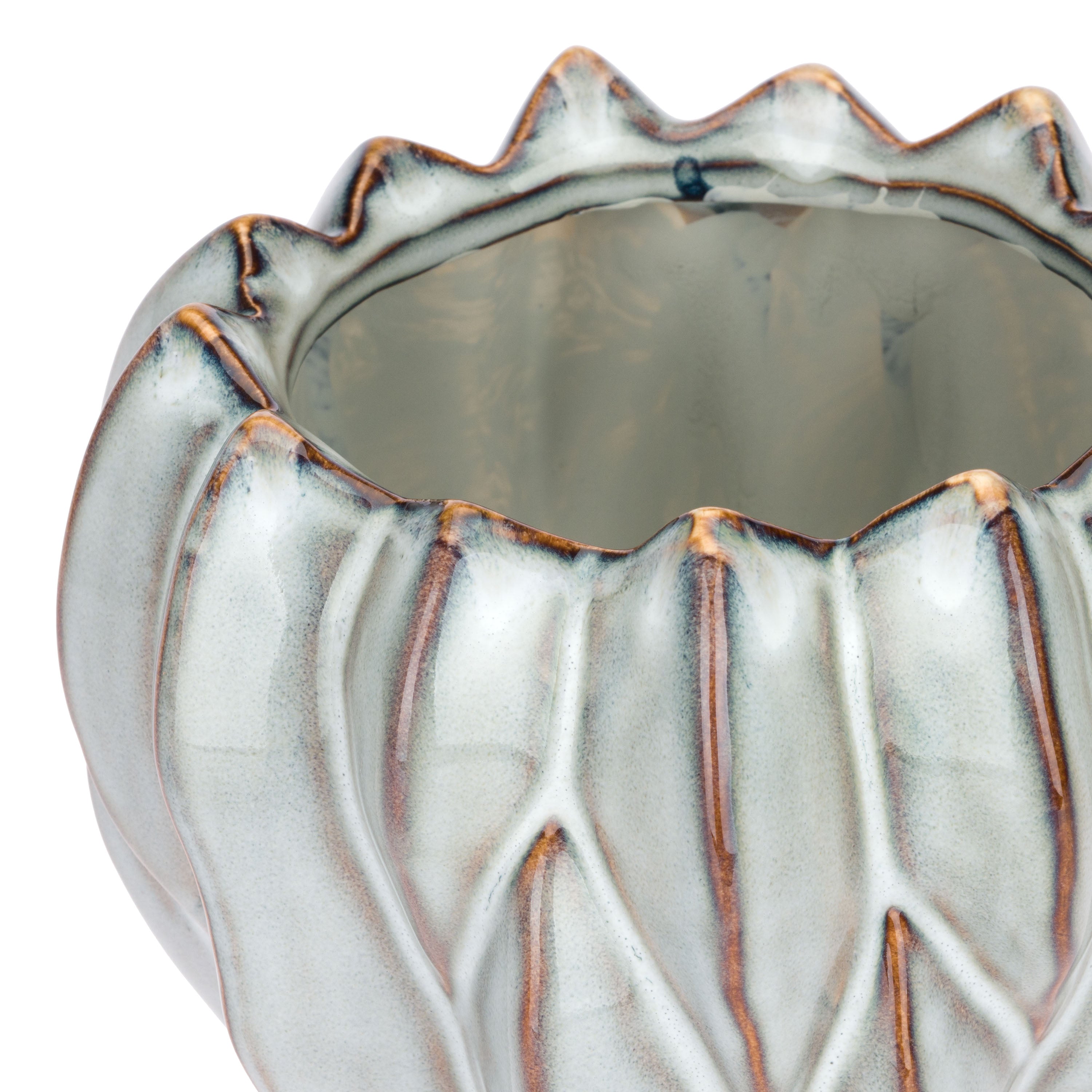 Set da 2 - Brassica Cachepot S Azzurro - Stoneware,Ø17x12,5 cm