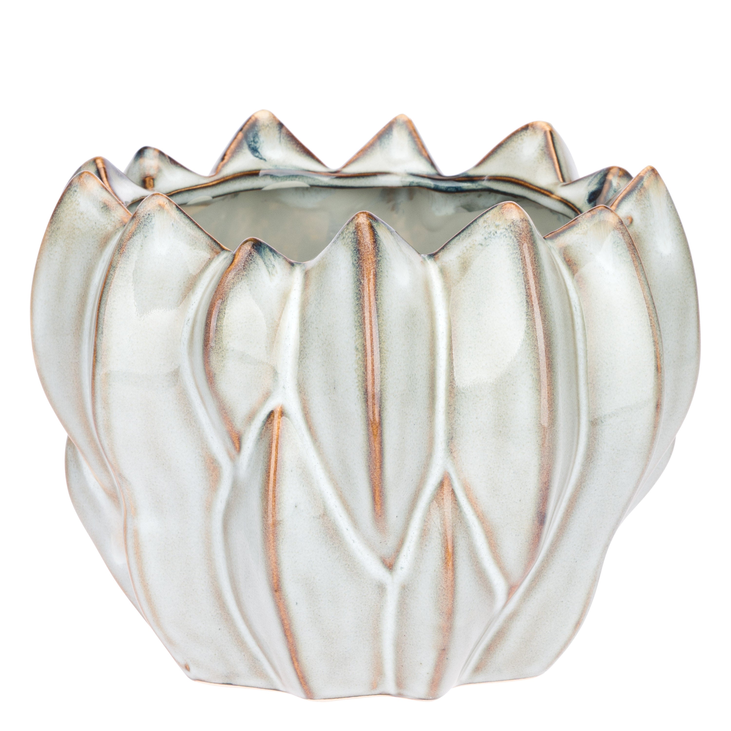 Set da 2 - Brassica Cachepot M Azzurro - Stoneware,Ø19x15 cm