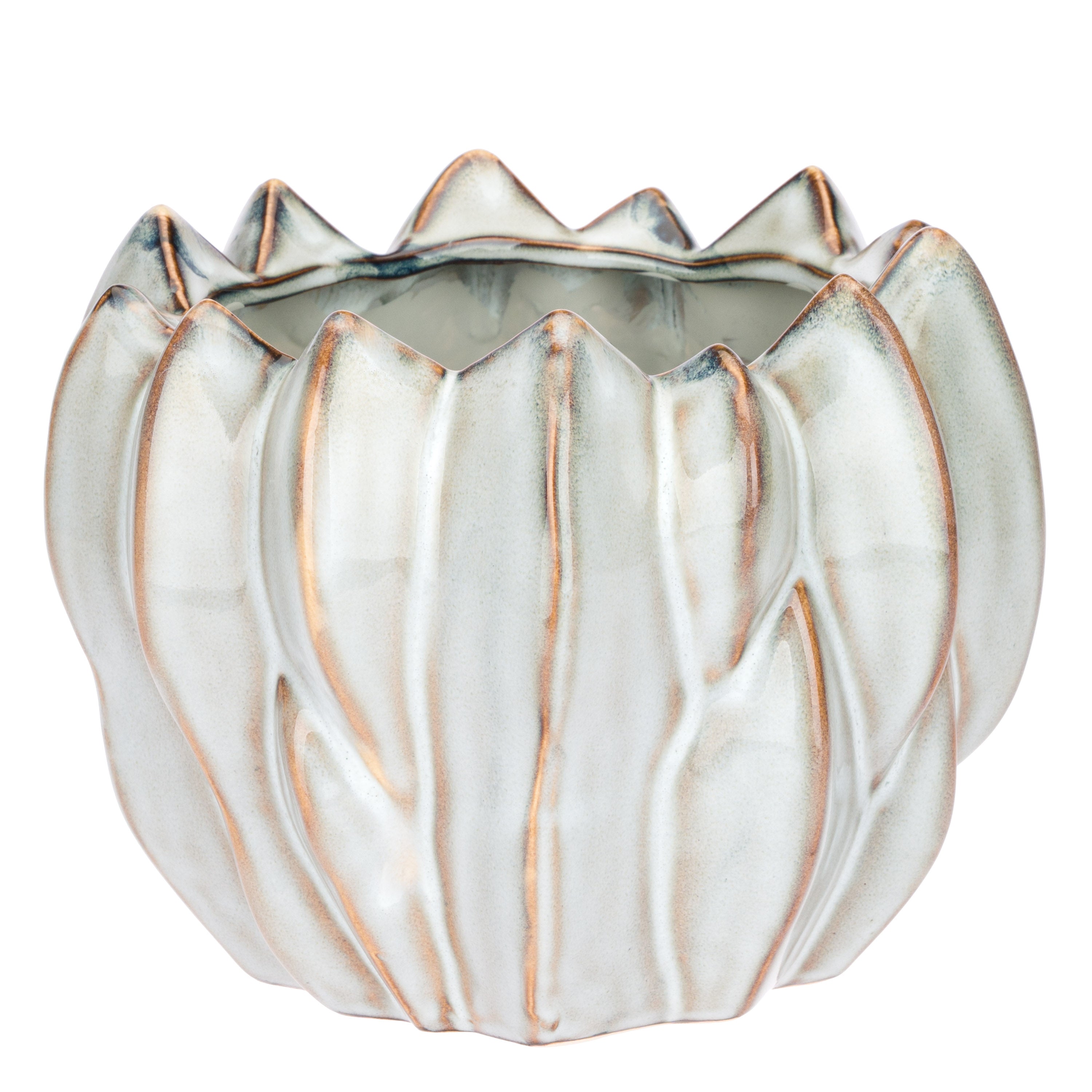 Set da 2 - Brassica Cachepot M Azzurro - Stoneware,Ø19x15 cm