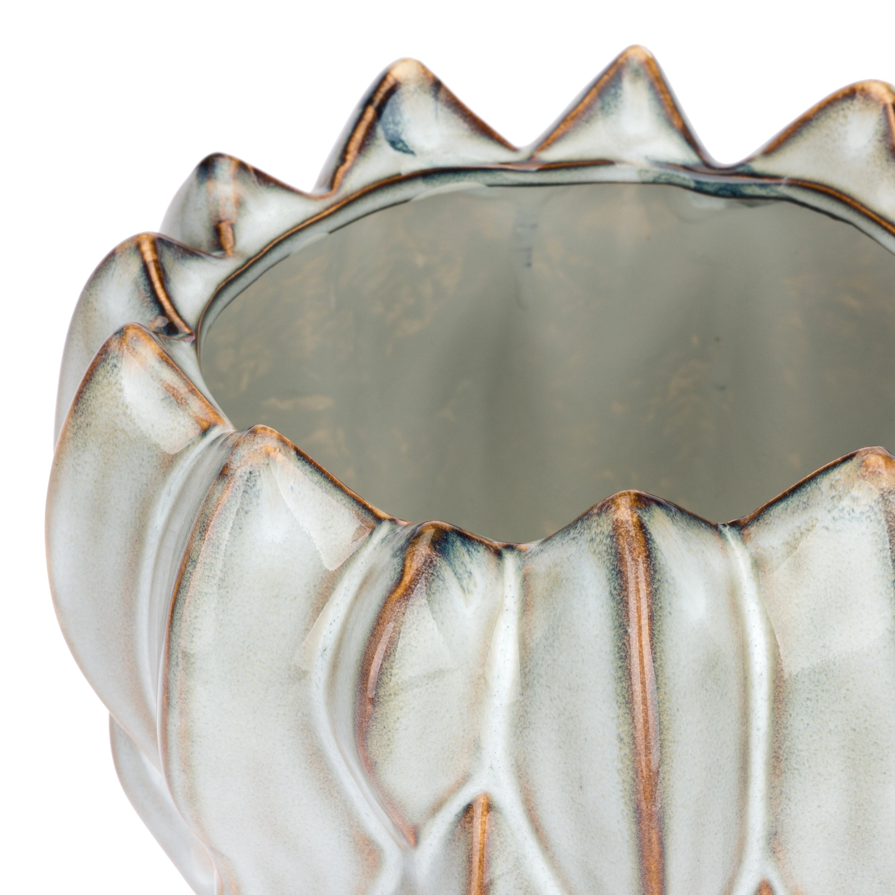 Set da 2 - Brassica Cachepot M Azzurro - Stoneware,Ø19x15 cm