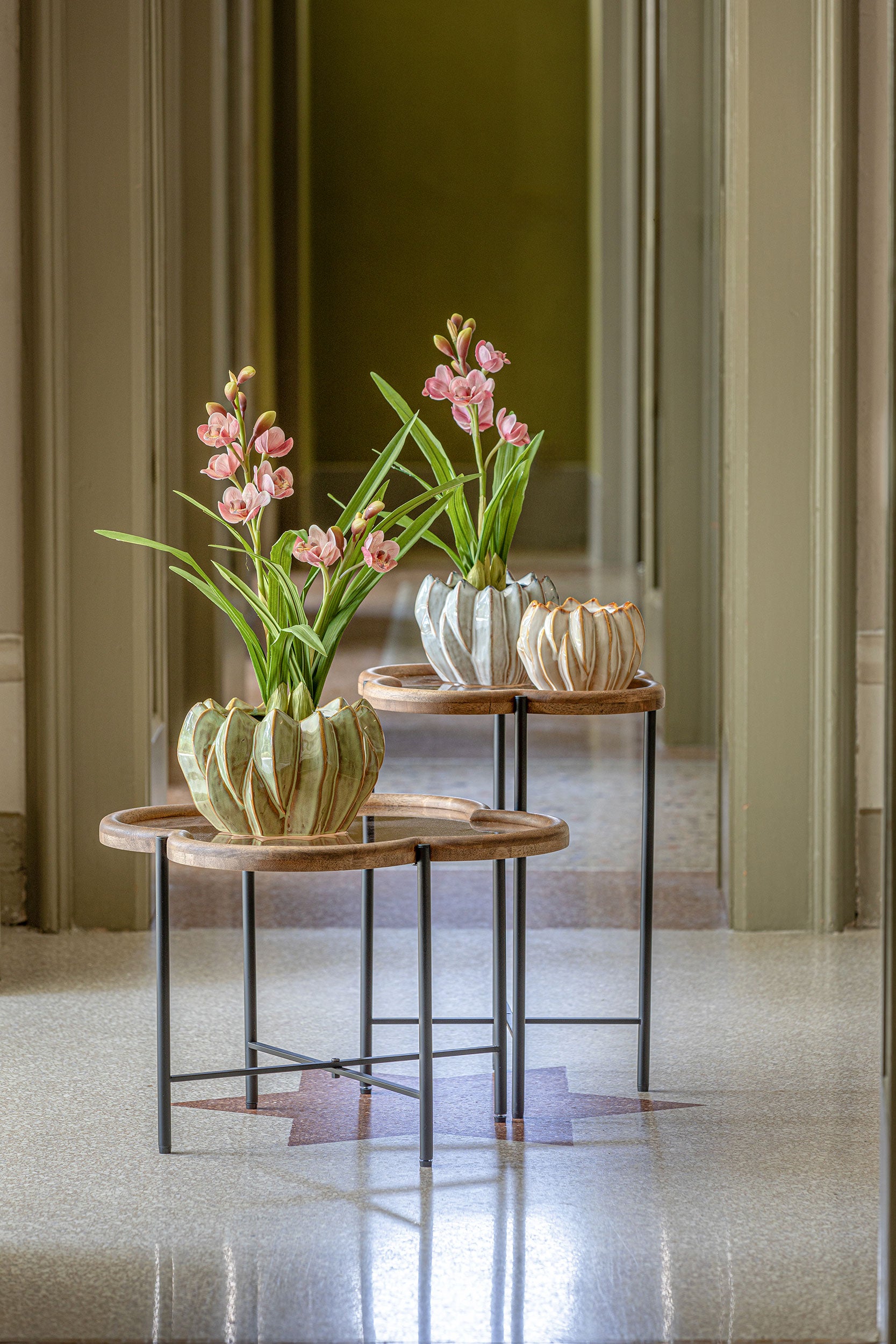 Set da 2 - Brassica Cachepot M Azzurro - Stoneware,Ø19x15 cm