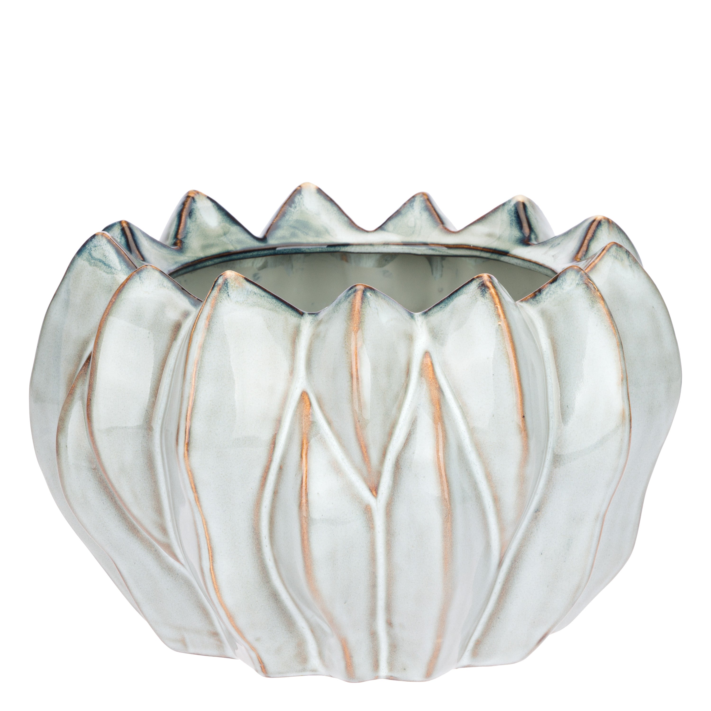 Brassica Cachepot L Azzurro - Stoneware,Ø26x16 cm