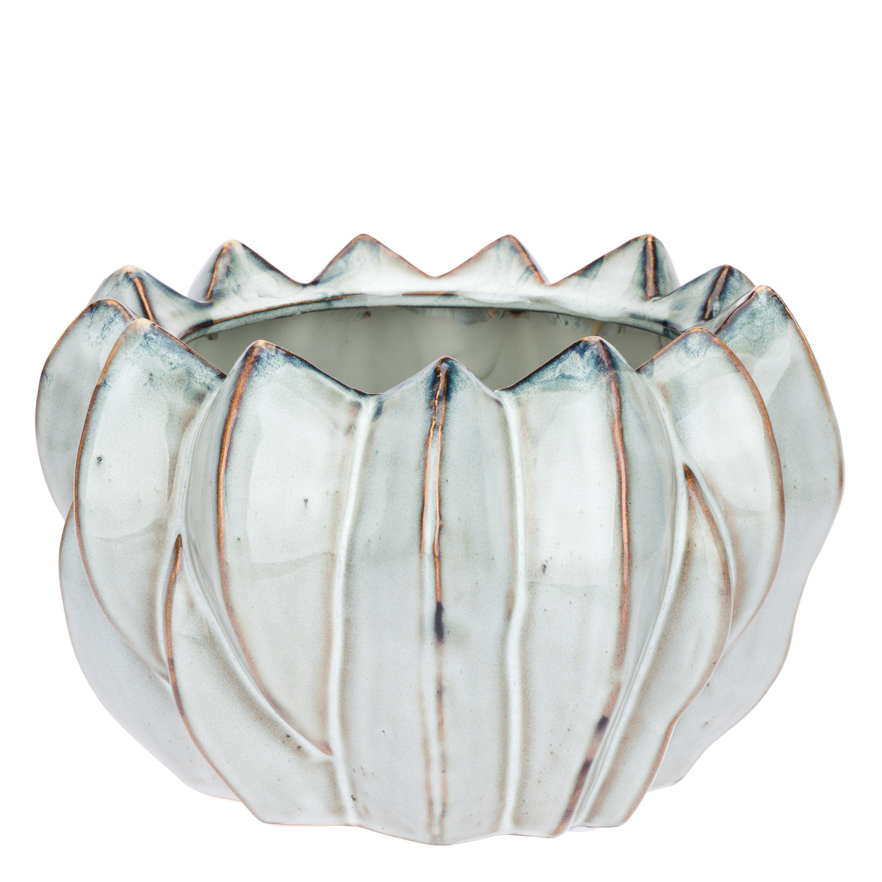 Brassica Cachepot L Azzurro - Stoneware,Ø26x16 cm