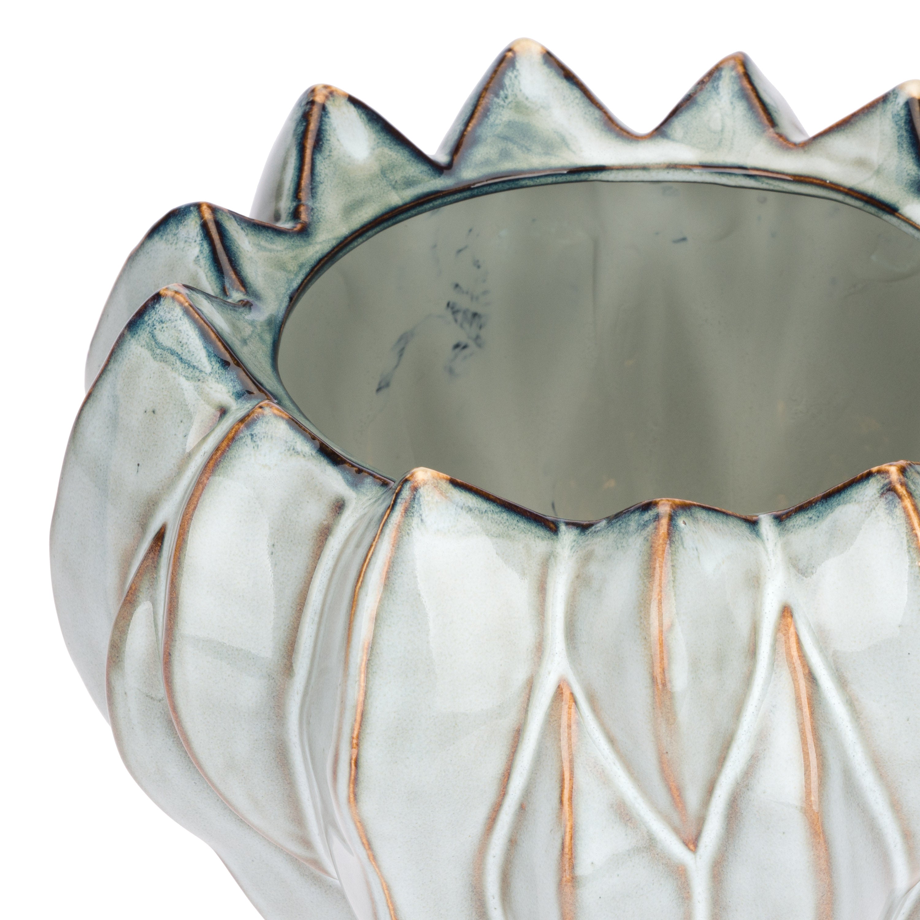 Brassica Cachepot L Azzurro - Stoneware,Ø26x16 cm