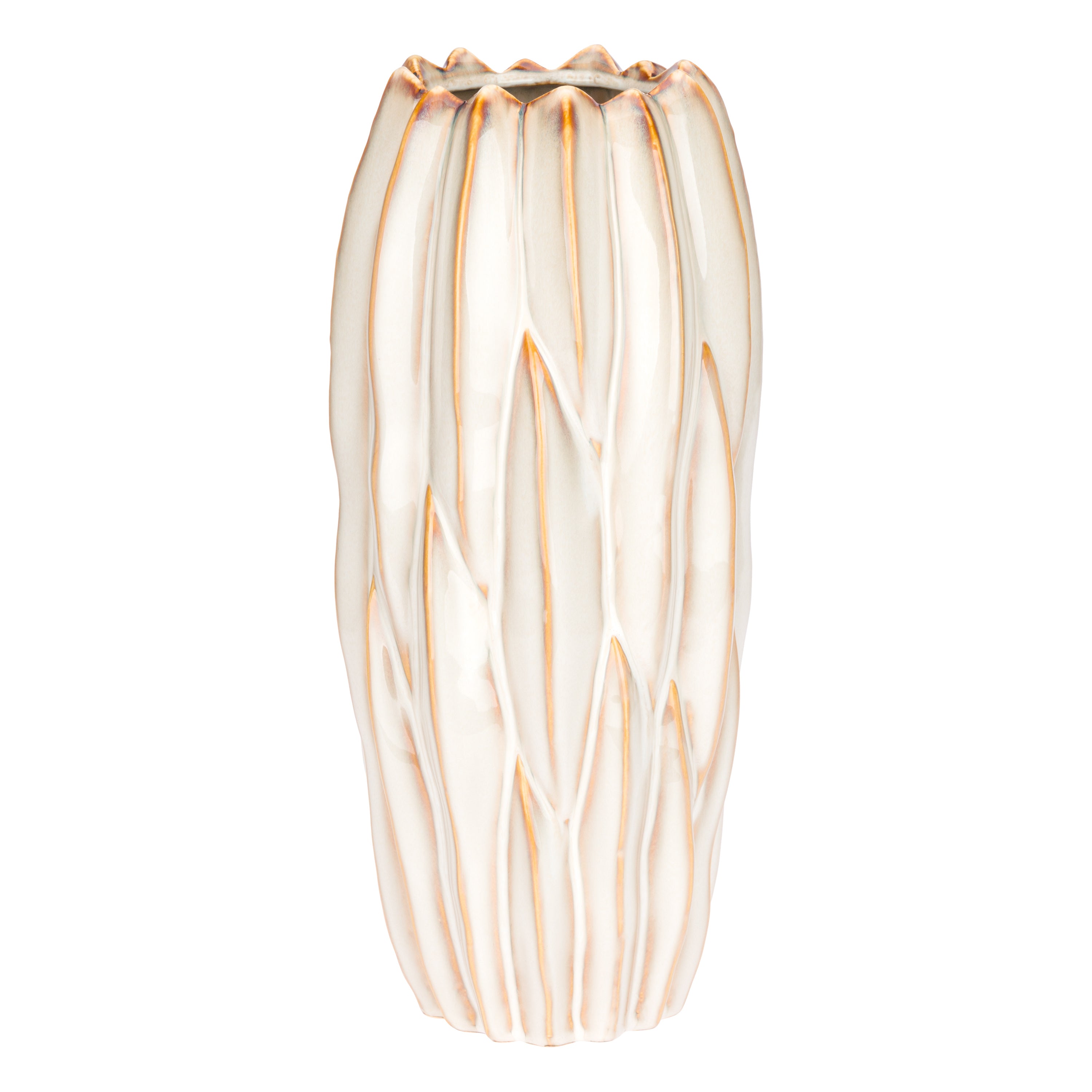 Brassica Vaso Crema - Stoneware,Ø18xh56 cm