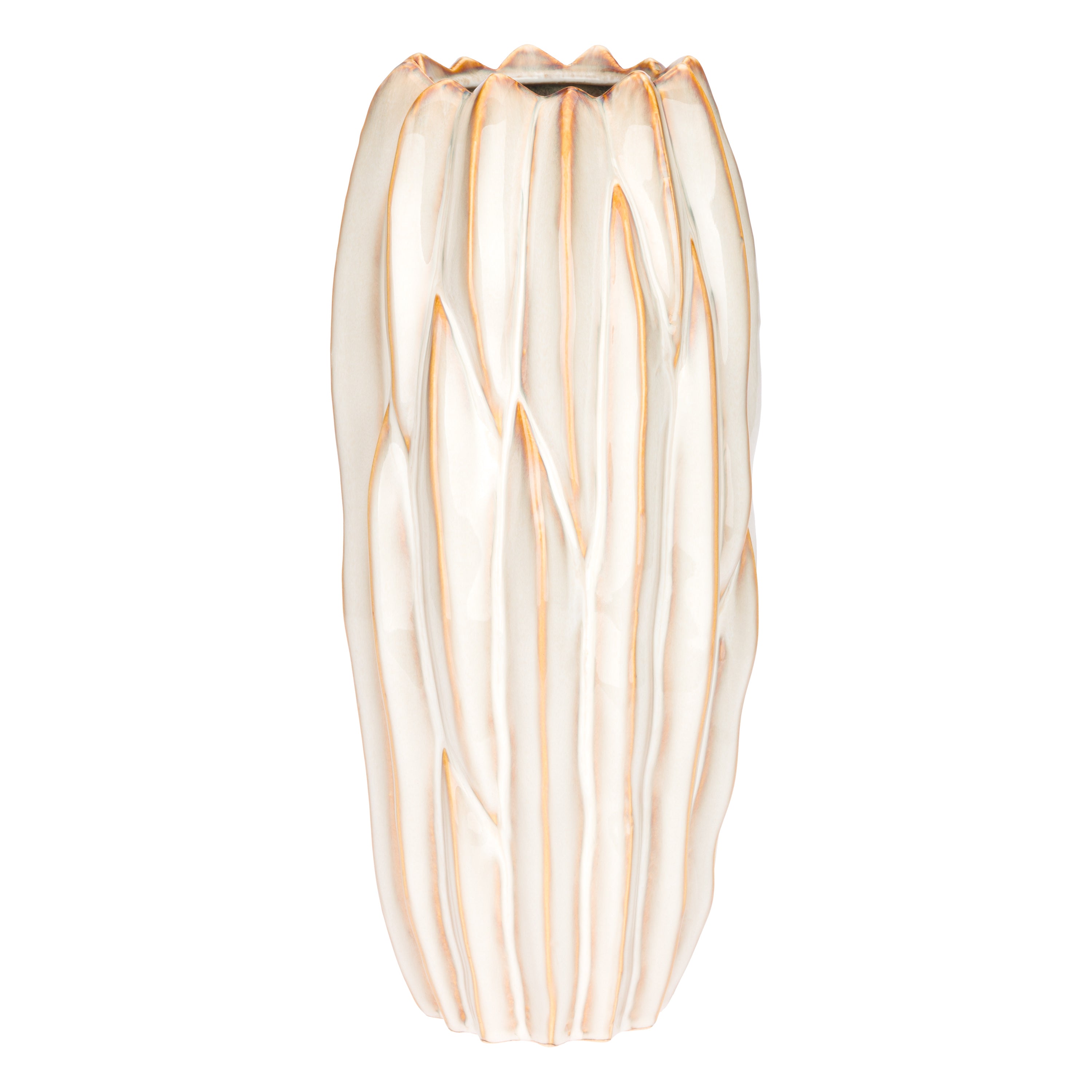 Brassica Vaso Crema - Stoneware,Ø18xh56 cm