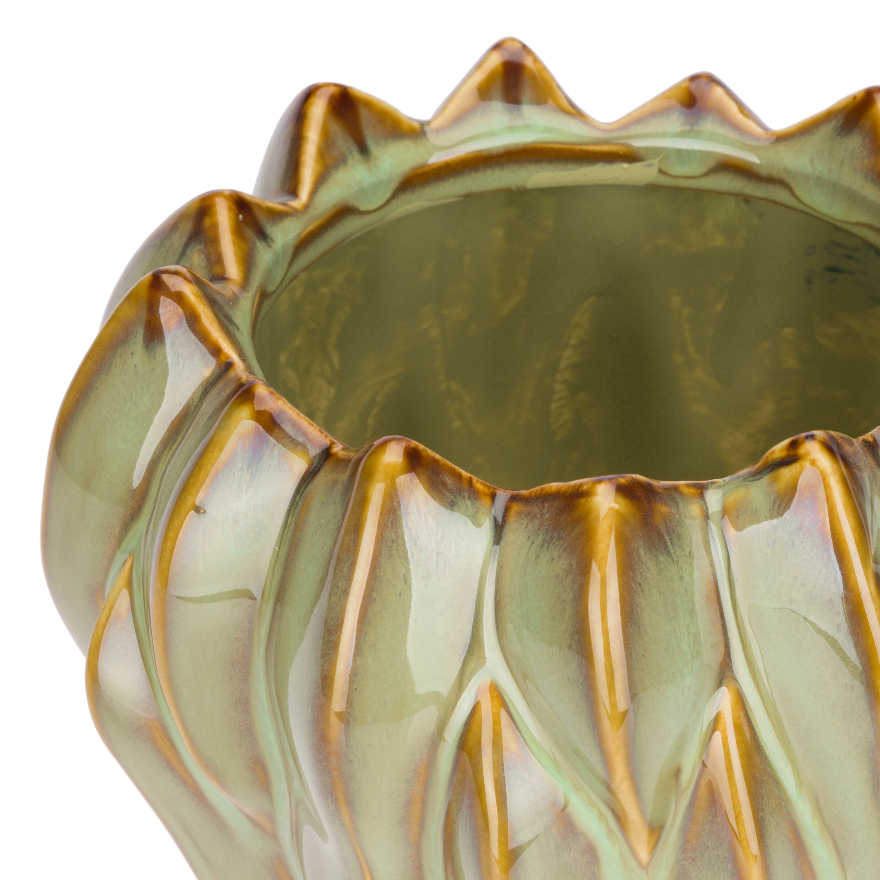 Set da 2 - Brassica Cachepot S Verde - Stoneware,Ø17x12,5 cm