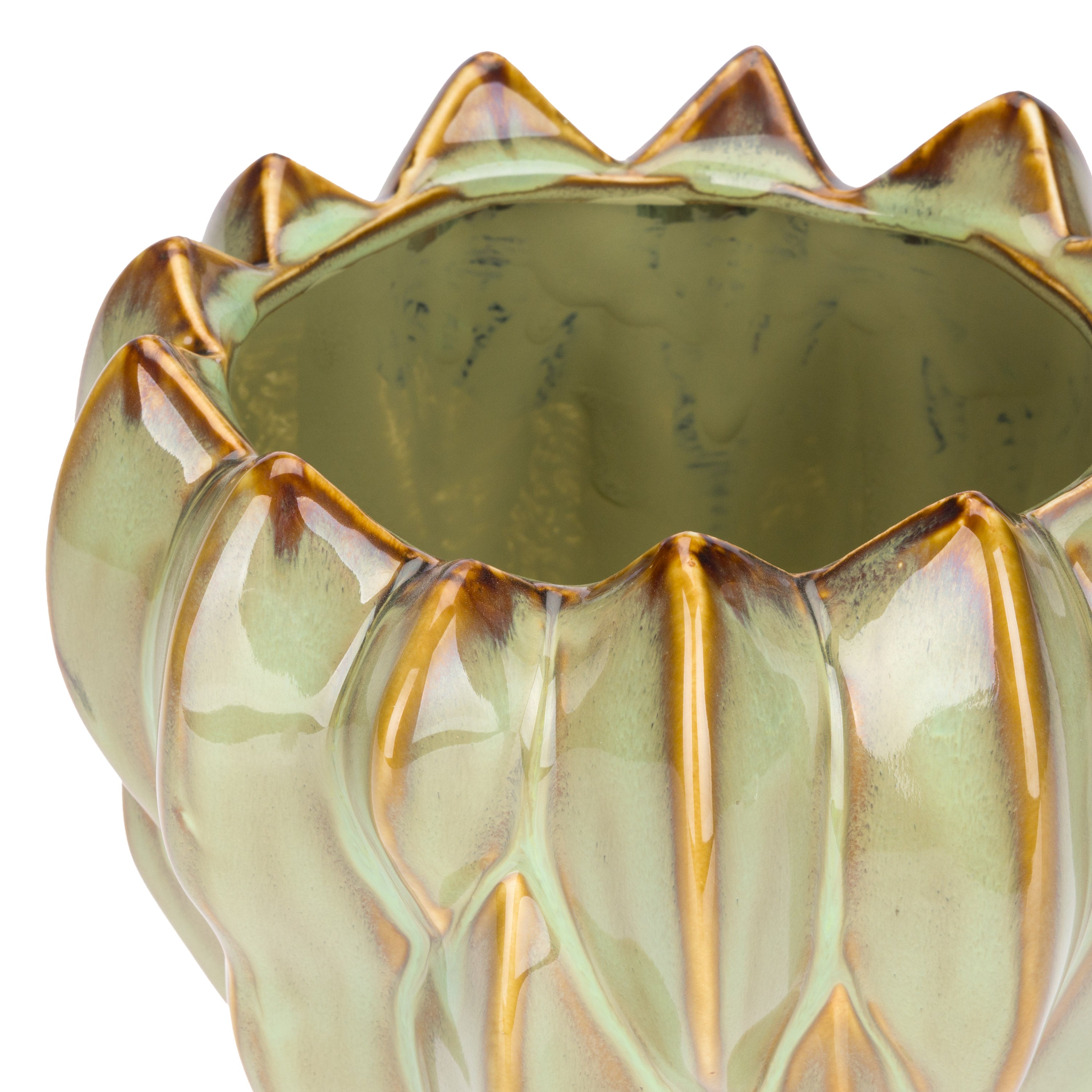 Set da 2 - Brassica Cachepot M Verde - Stoneware,Ø19x15 cm