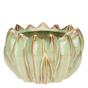 Brassica Cachepot L Verde - Stoneware,Ø26x16 cm