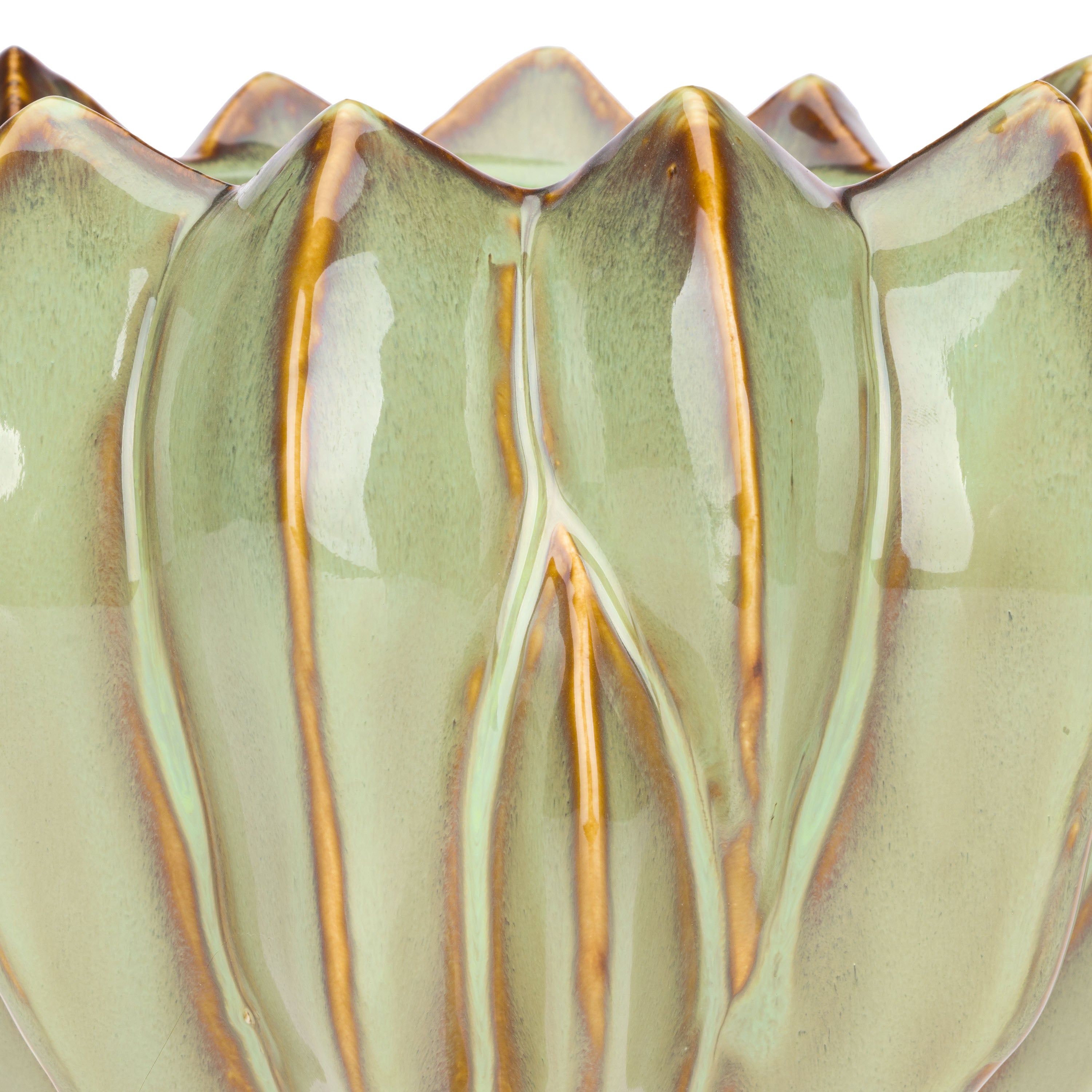 Brassica Cachepot L Verde - Stoneware,Ø26x16 cm