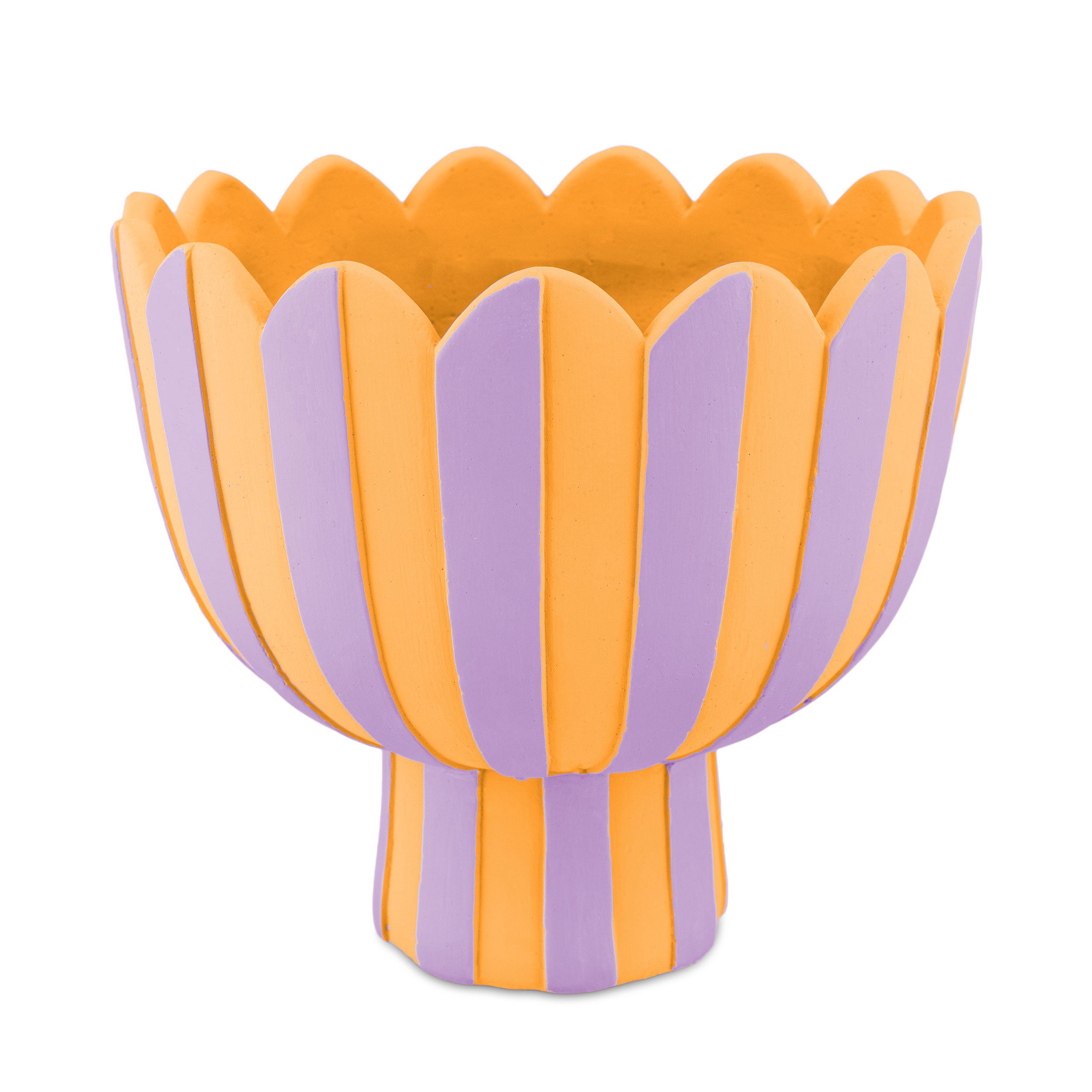 Set da 2 - Moira Cachepot Piede L Viola - Cemento,22x22x20 cm