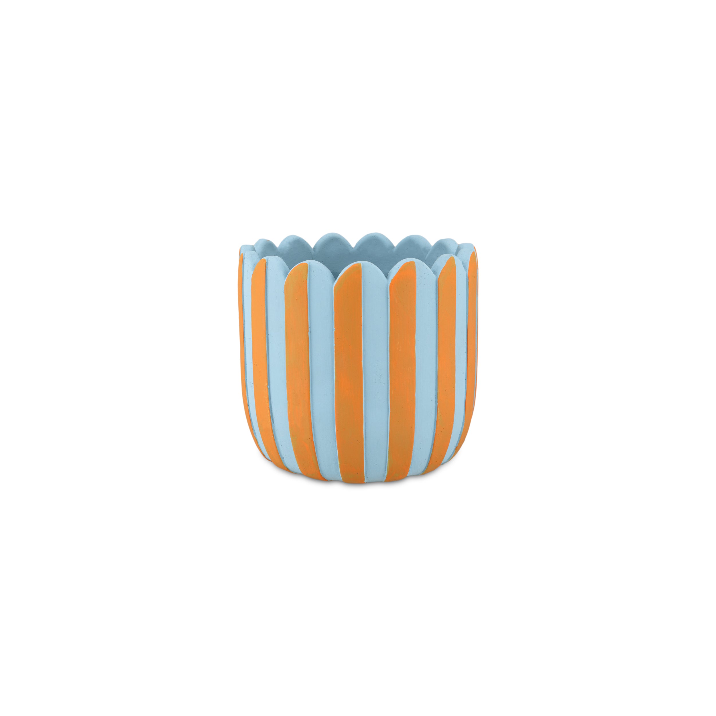 Set da 2 - Moira Cachepot M Azzurro - Cemento,14x14x13.5  cm