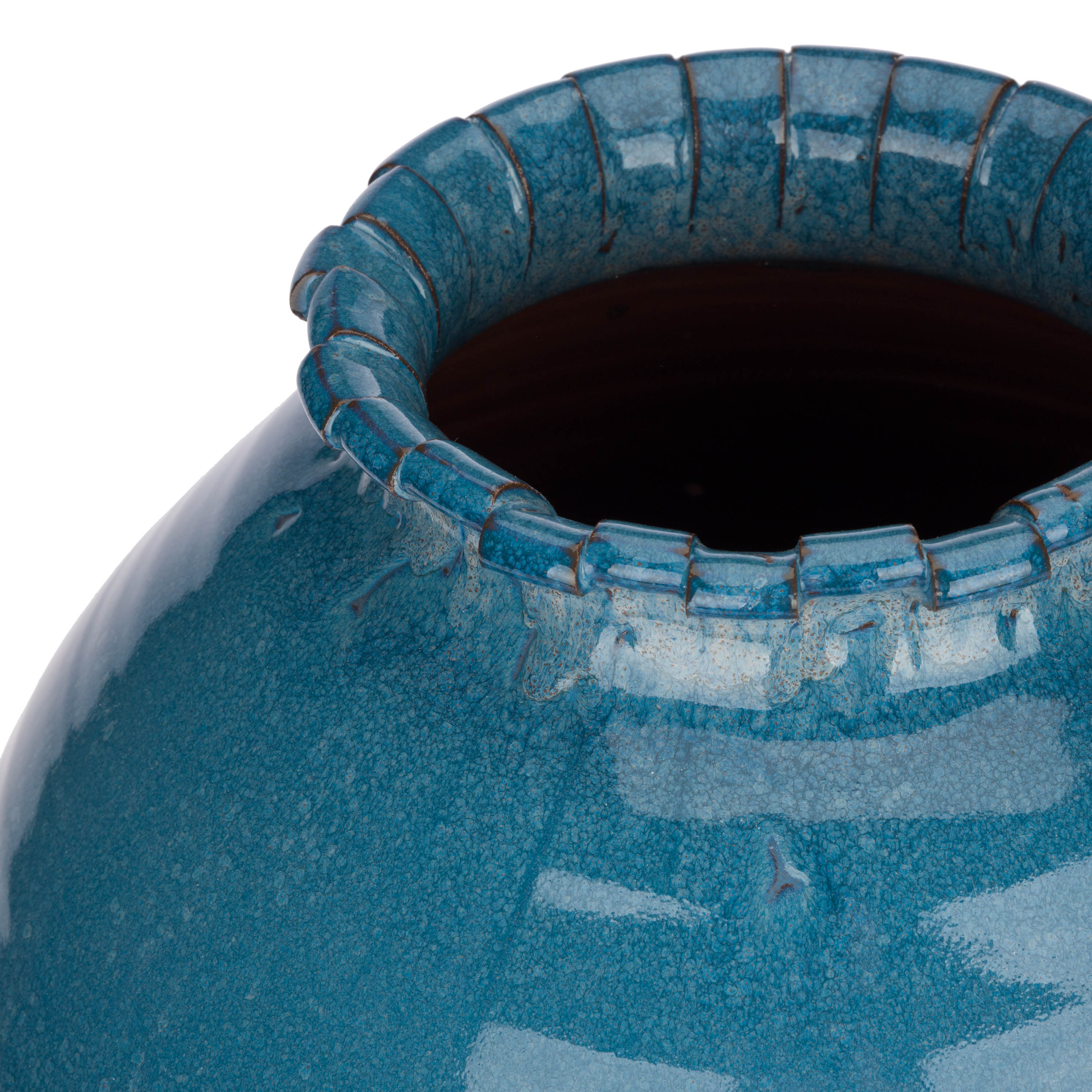 Sfrangiato Vaso L Blu - Terracotta,31x31x35 cm