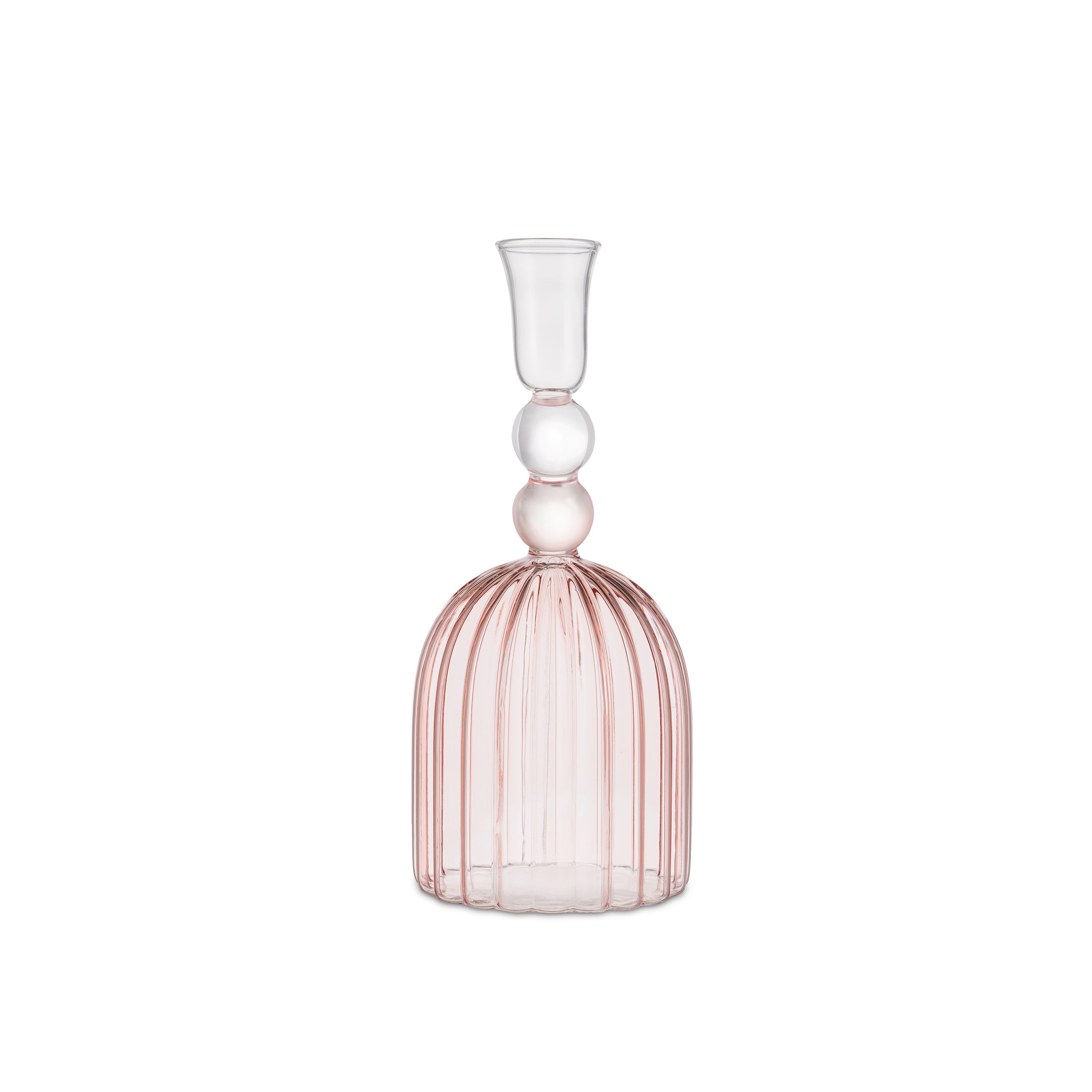 Set da 2 - Giselle Portacandela Rosa - Borosilicato,9x17.5 cm